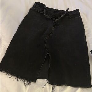 PAIGE Black Denim Skirt